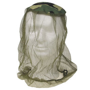 Mosquitera para la cabeza oliva/woodland en nylon 100% con borde elástico