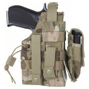 Funda de pistola ambidiestra MOLLE con correa elástica y bolsillo para cargador