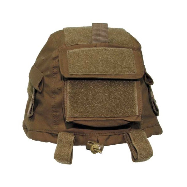 Funda para casco MFH con velcro, pasacables y ojales cosidos para camuflaje