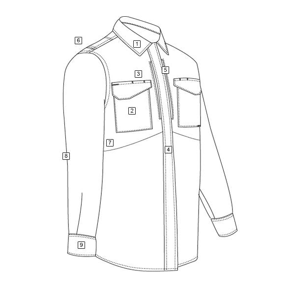 Camisa TRU-SPEC 24-7 manga larga rip-stop, vista frontal