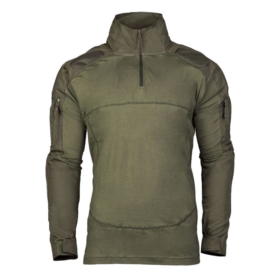 Camisa táctica CHIMERA verde con acolchados en hombros y codos y bolsillos en bíceps