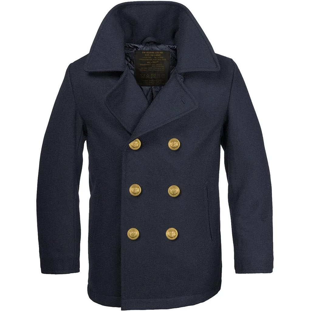 Abrigo BW Marine de lana NAVY, estilo náutico
