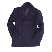 Abrigo Pea Coat US de lana azul oscuro con botones con ancla y grandes bolsillos