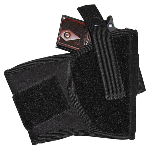 Funda de tobillo negra para pistola compacta con correa ajustable de velcro