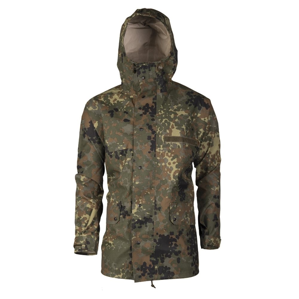 Chaqueta impermeable trilaminada BW Flecktarn con capucha