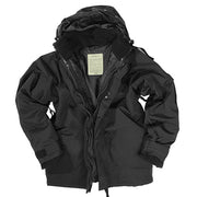 Chaqueta US impermeable negra con forro Fleece desmontable