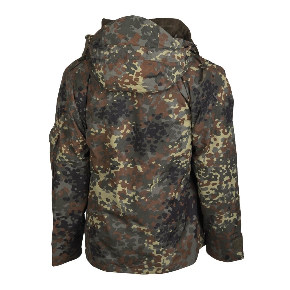 Chaqueta impermeable ECWCS Flecktarn con forro fleece desmontable, vista frontal
