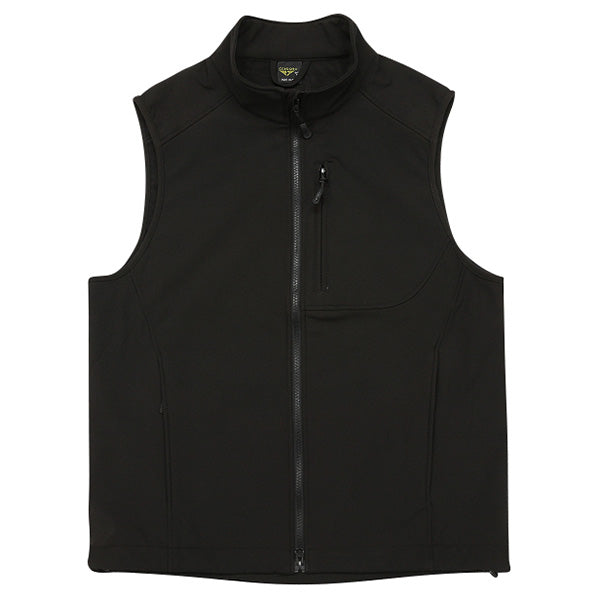 Chaleco Core Softshell negro con interior microfleece, impermeable y cortavientos