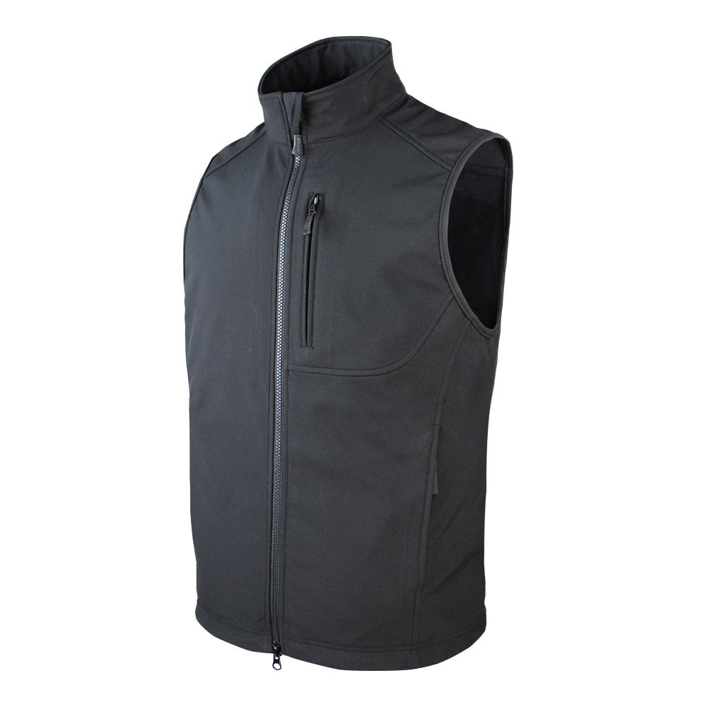 Chaleco Core Softshell negro con interior microfleece, impermeable y cortavientos
