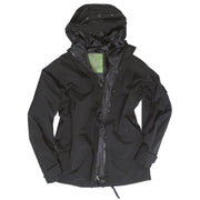 Chaqueta US MT-plus trilaminada negra, resistente al agua y al viento