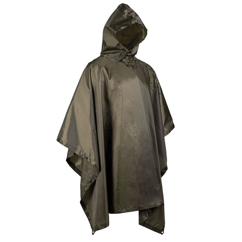 Imagen del poncho ligero BASIC rip-stop verde