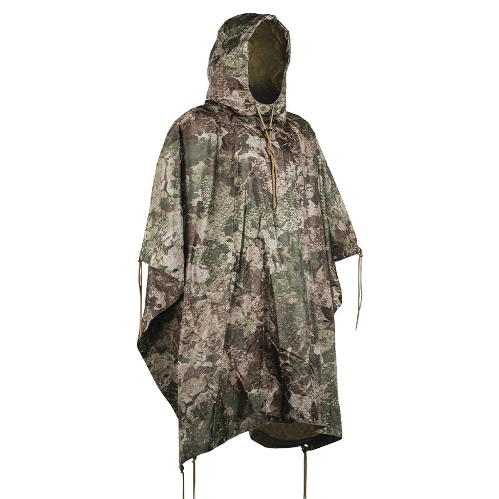 Poncho US rip-stop desplegado con bolsa de transporte, tamaño 210 x 150 cm