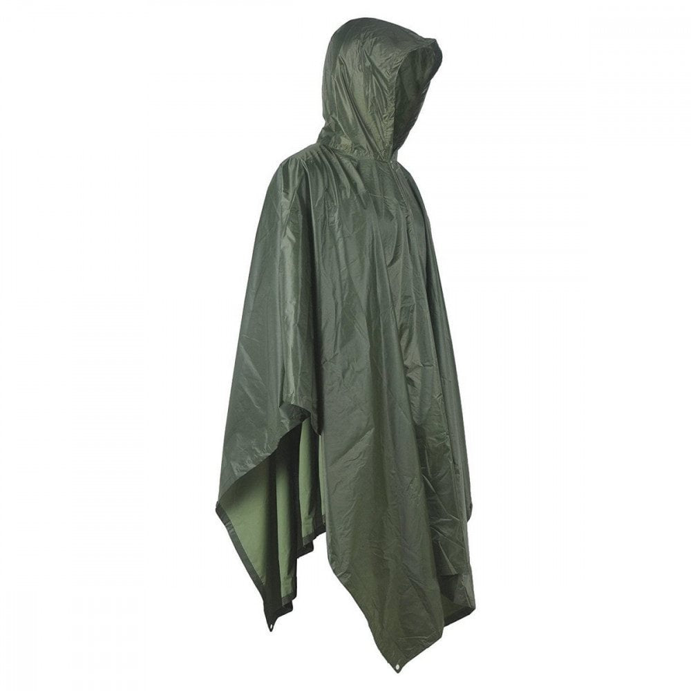 Poncho impermeable PVC vinilo 0,15 mm verde, 200x127 cm