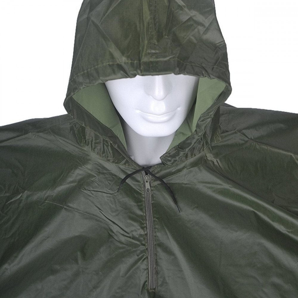 Poncho impermeable PVC vinilo 0,15 mm verde, 200x127 cm