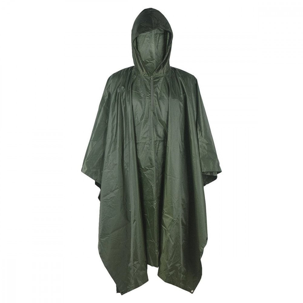 Poncho impermeable PVC vinilo 0,15 mm verde, 200x127 cm