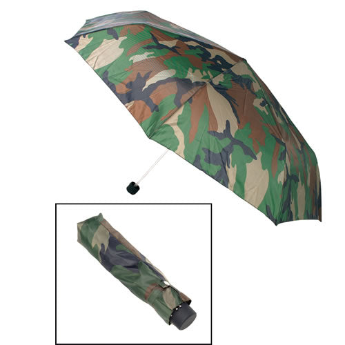 Paraguas plegable WOODLAND con funda en patrón de camuflaje
