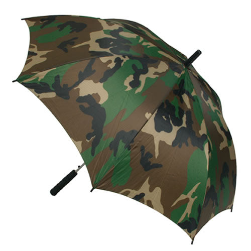 Paraguas rígido con patrón camuflaje Woodland, diámetro aprox. 100 cm