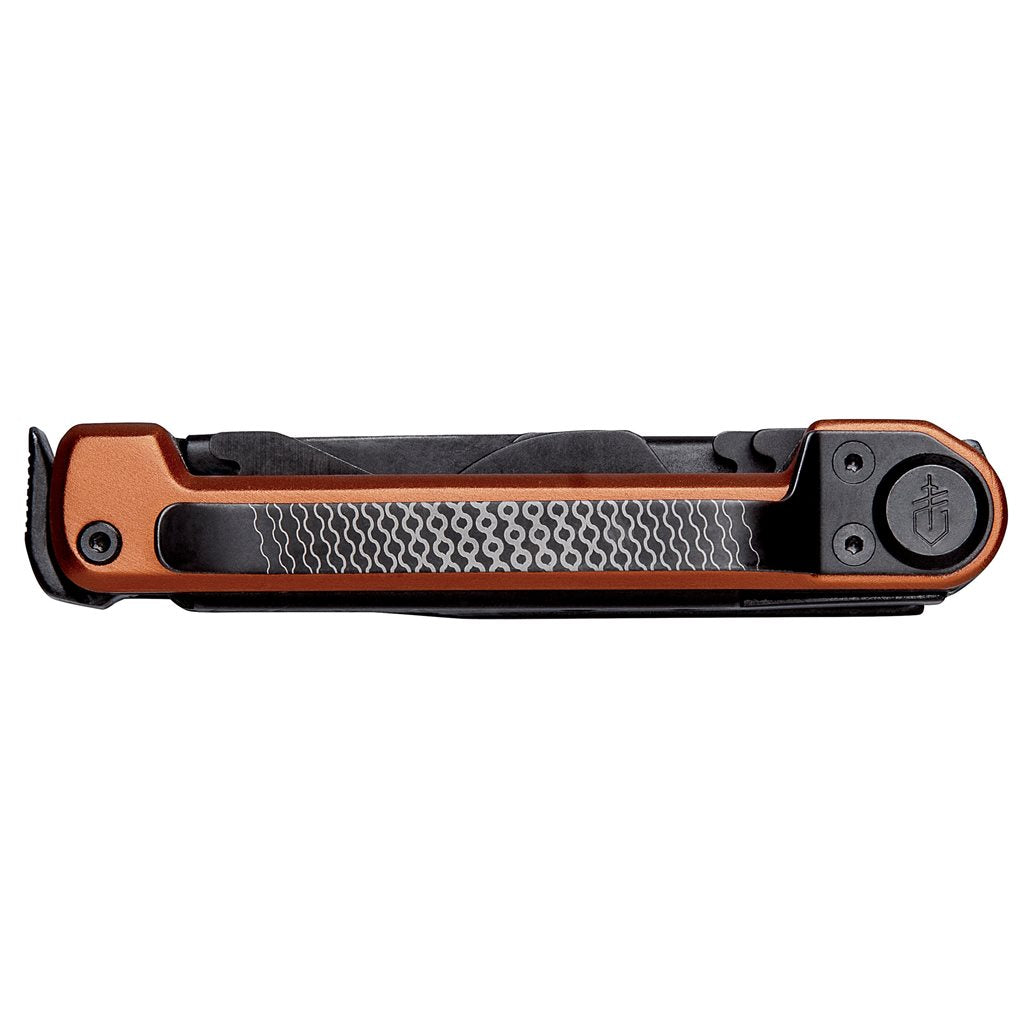 Navaja plegable ARMBAR SCOUT naranja quemado con clip metálico y siete herramientas