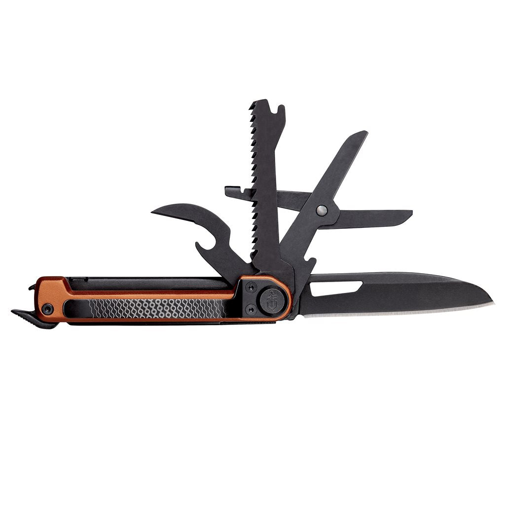 Navaja plegable ARMBAR SCOUT naranja quemado con clip metálico y siete herramientas