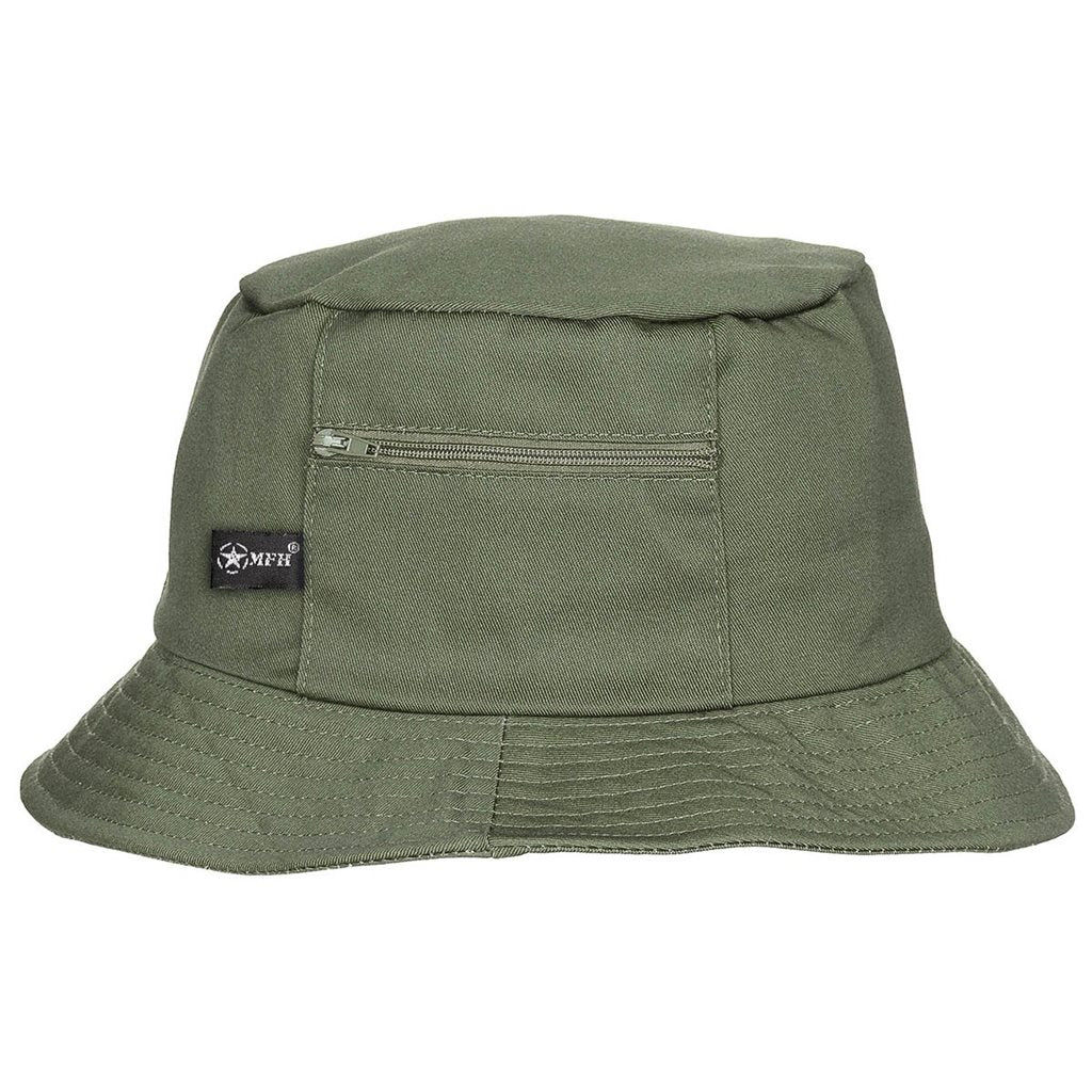 Sombrero de pescador ZEENÝ con pequeño bolsillo lateral y cierre de velcro