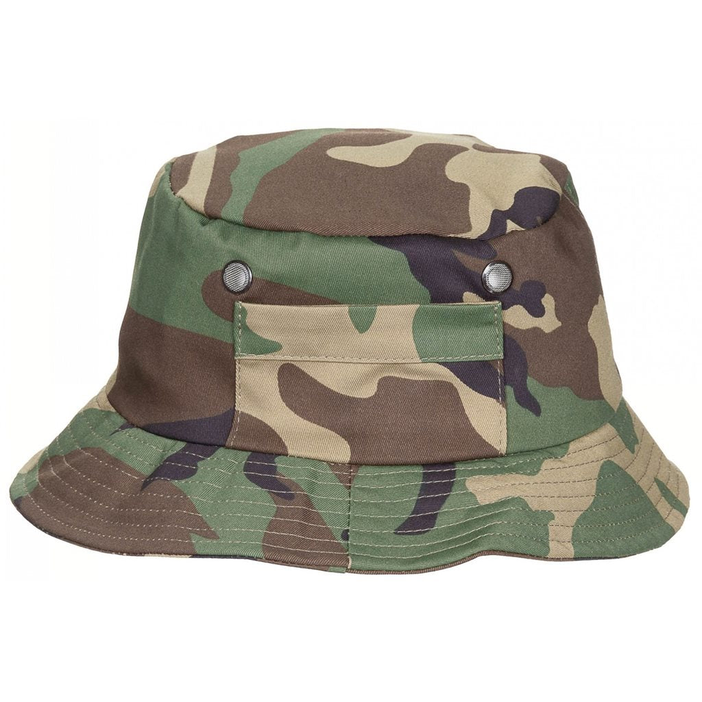 Sombrero de pescador WOODAND con pequeño bolsillo lateral y cierre de velcro
