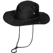 Sombrero bush negro con visera y broches a presión, material 65% poliéster 35% algodón - 10703A