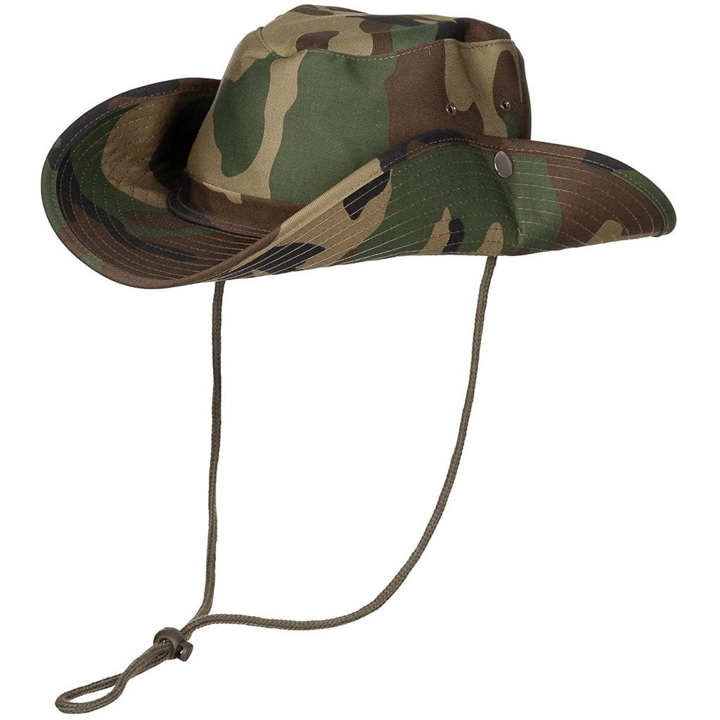 Sombrero Bush WOODLAND con botones para fijar la ala, 65% poliéster, 35% algodón