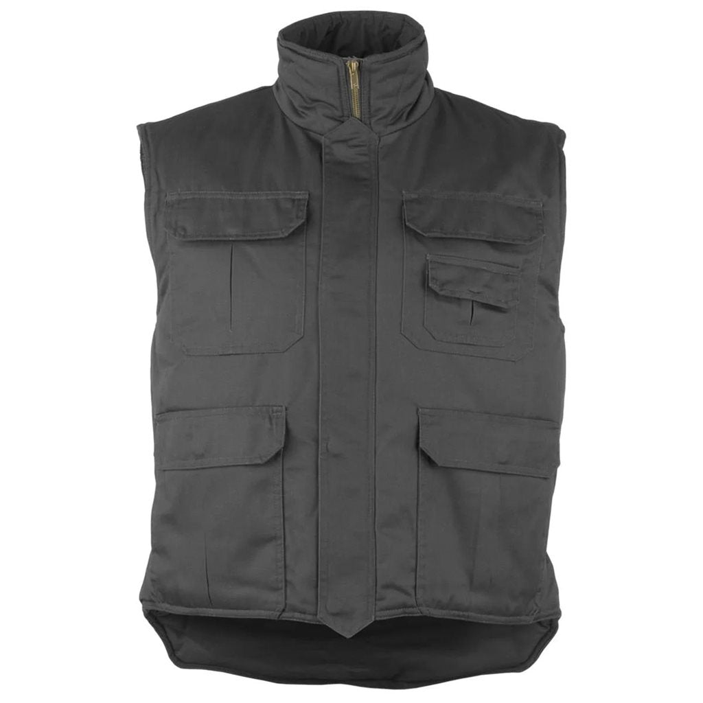 Chaleco RANGER acolchado negro, aislante térmico, refuerzo trasero para protección lumbar y mayor movilidad