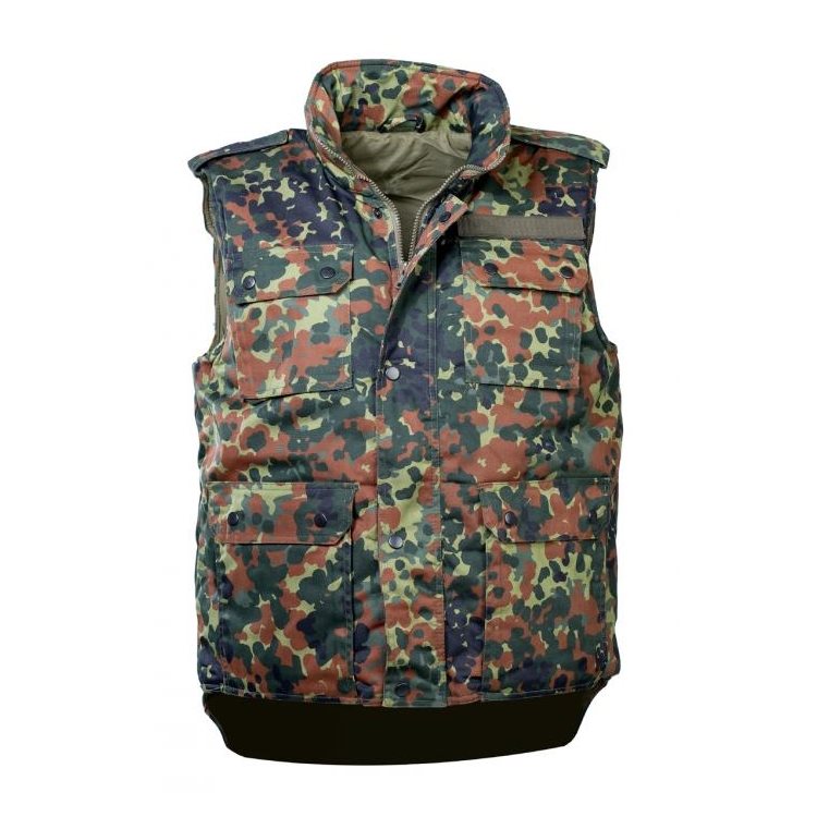 Chaleco BW COMMANDO acolchado camuflaje Flecktarn con bolsillos grandes