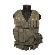 Chaleco táctico Crossdraw USMC verde con portacargadores y filas PALS