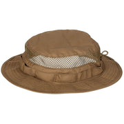 Sombrero Boonie Mesh COYOTE en color coyote con malla perimetral y cordón ajustable