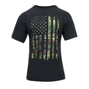 Camiseta Rothco con bandera de EE. UU. estilo desgastado Woodland