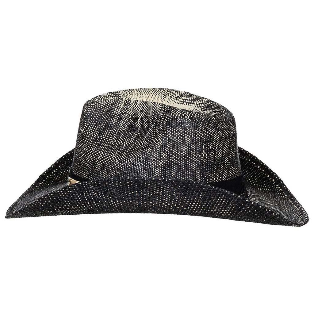 Sombrero de paja TEXAS negro, estilo vaquero
