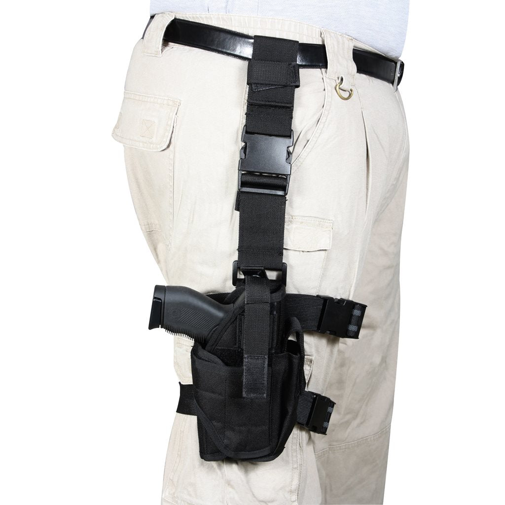 Funda pistolera muslera UNI DELUXE negra en nylon 1000D cordura