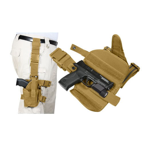 Funda pistolera muslera UNI DELUXE negra en nylon 1000D cordura