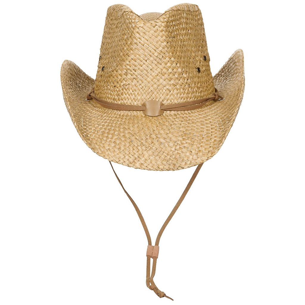 Sombrero vaquero natural con cordón, FOX OUTDOOR