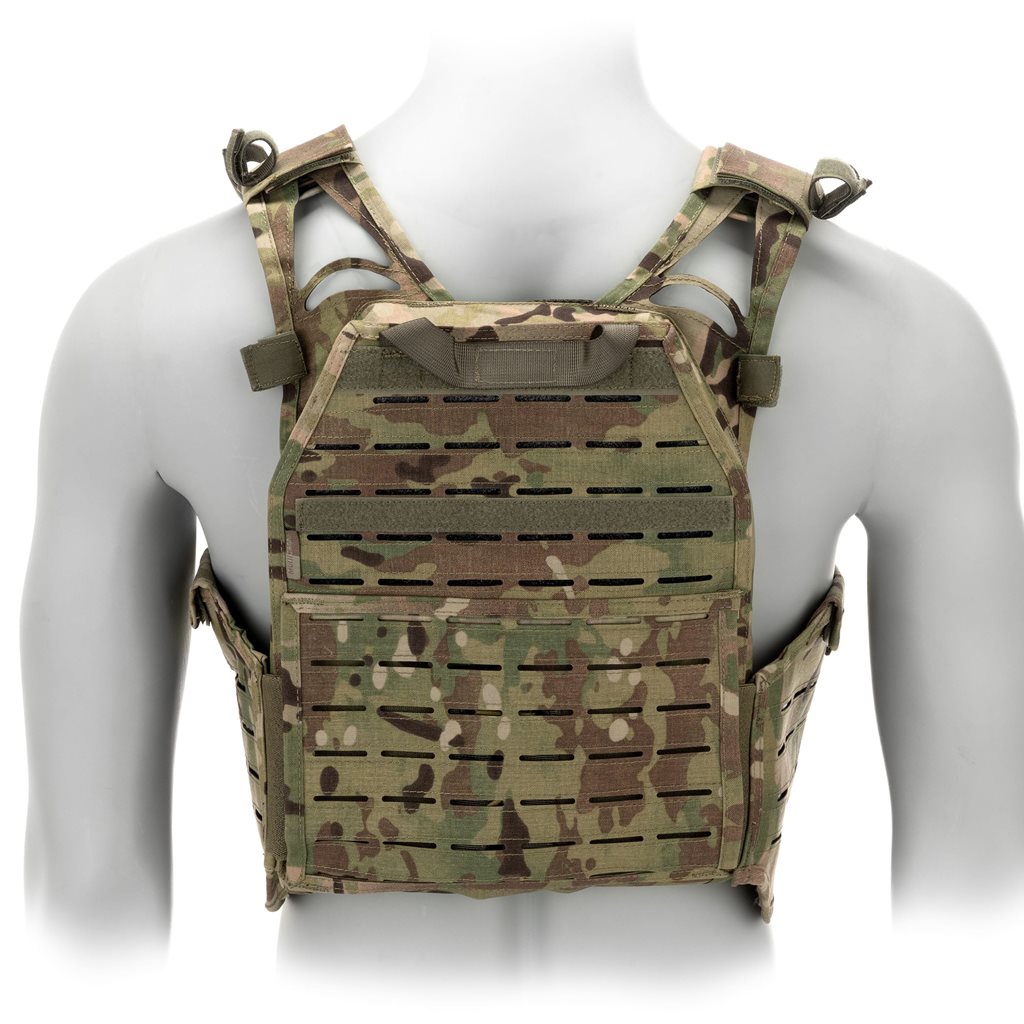 Portaplacas VESTA REAPER, diseño modular con corte láser compatible con MOLLE/PALS