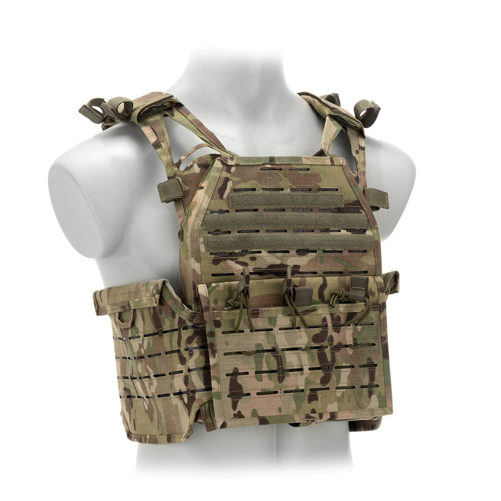 Portaplacas VESTA REAPER, diseño modular con corte láser compatible con MOLLE/PALS