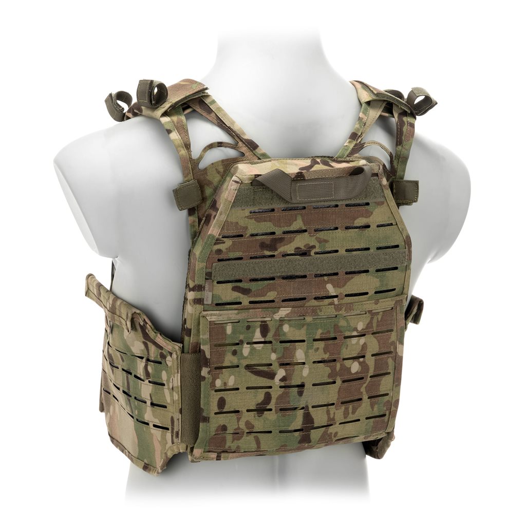 Portaplacas VESTA REAPER, diseño modular con corte láser compatible con MOLLE/PALS