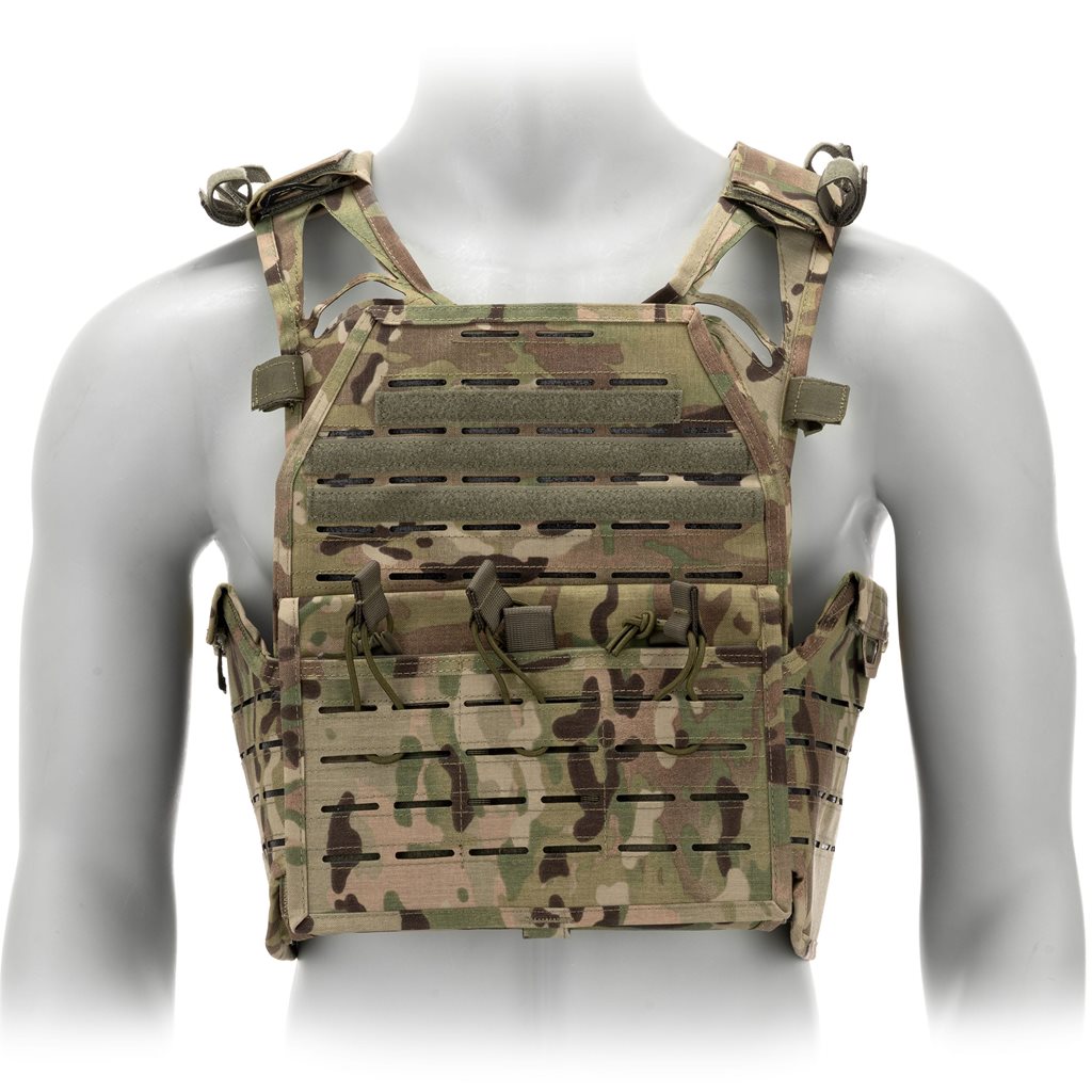 Portaplacas VESTA REAPER, diseño modular con corte láser compatible con MOLLE/PALS