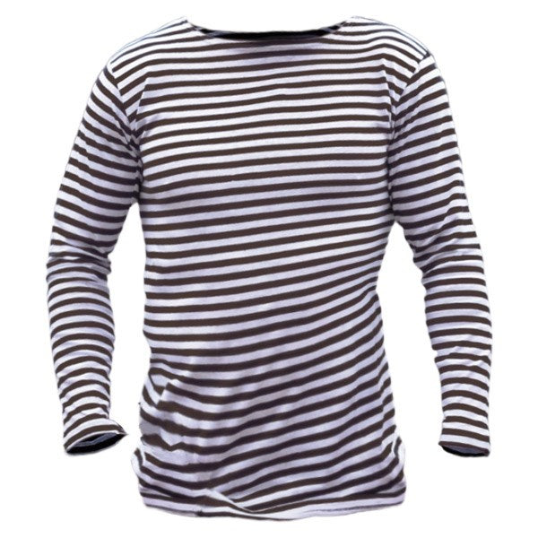 Camiseta náutica rusa MARINE azul con rayas, manga larga, imagen del producto