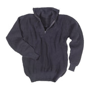 Jersey TROYER Acryl azul con cuello alto y cremallera