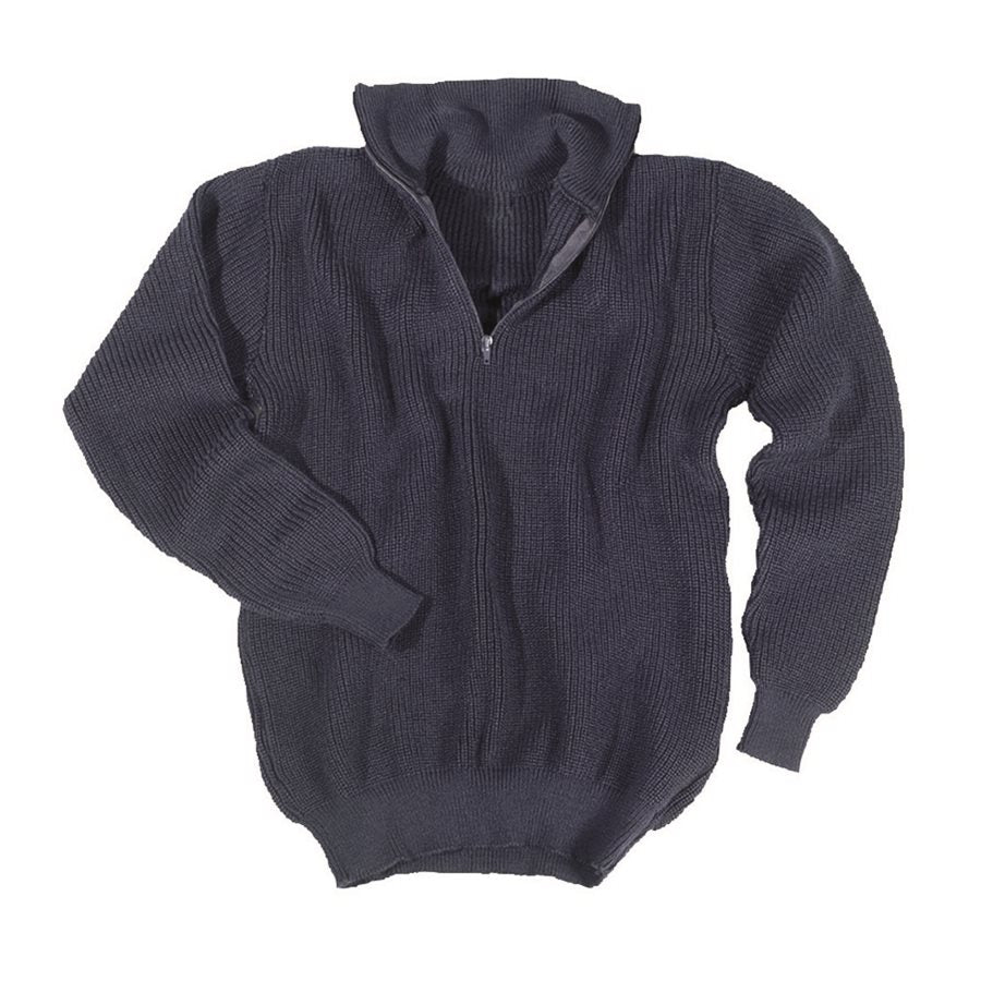 Jersey TROYER Acryl azul con cuello alto y cremallera