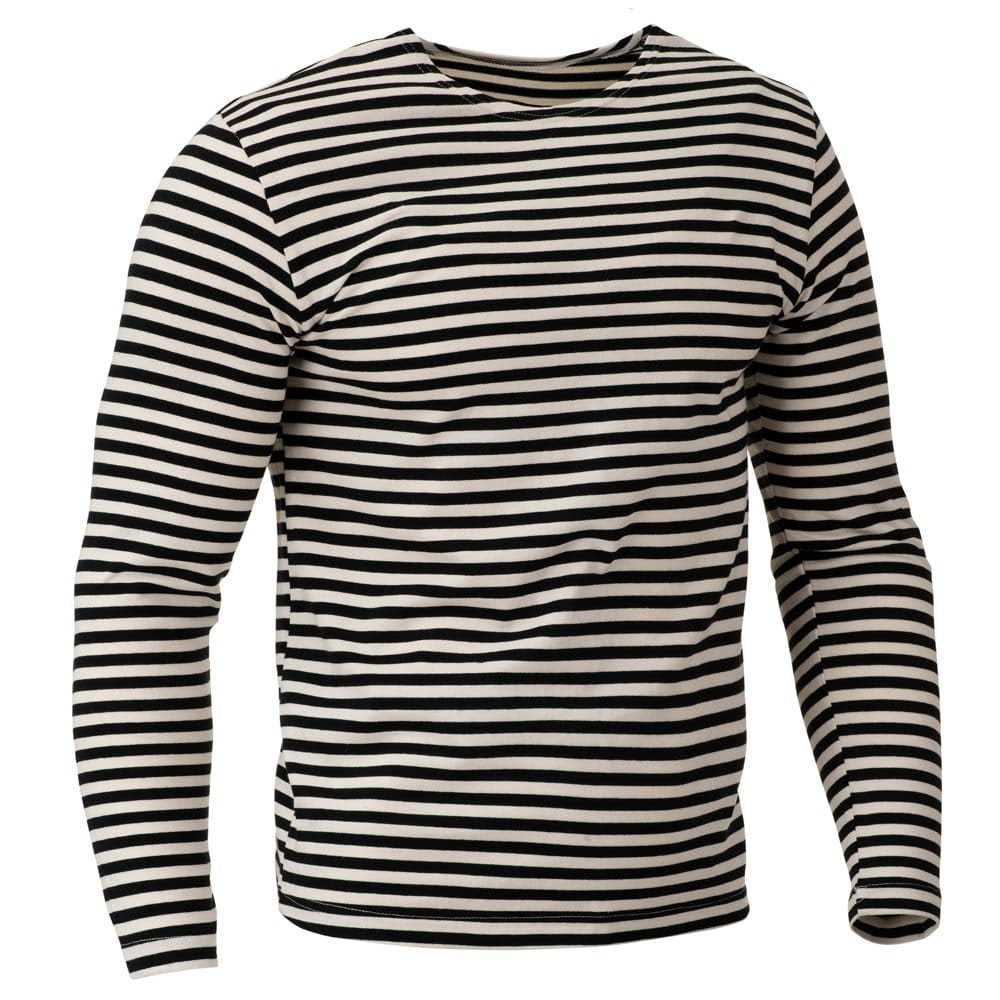 Camiseta marinera de rayas en negro MARINE