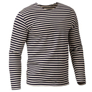 Camiseta marinera de manga larga a rayas en azul oscuro