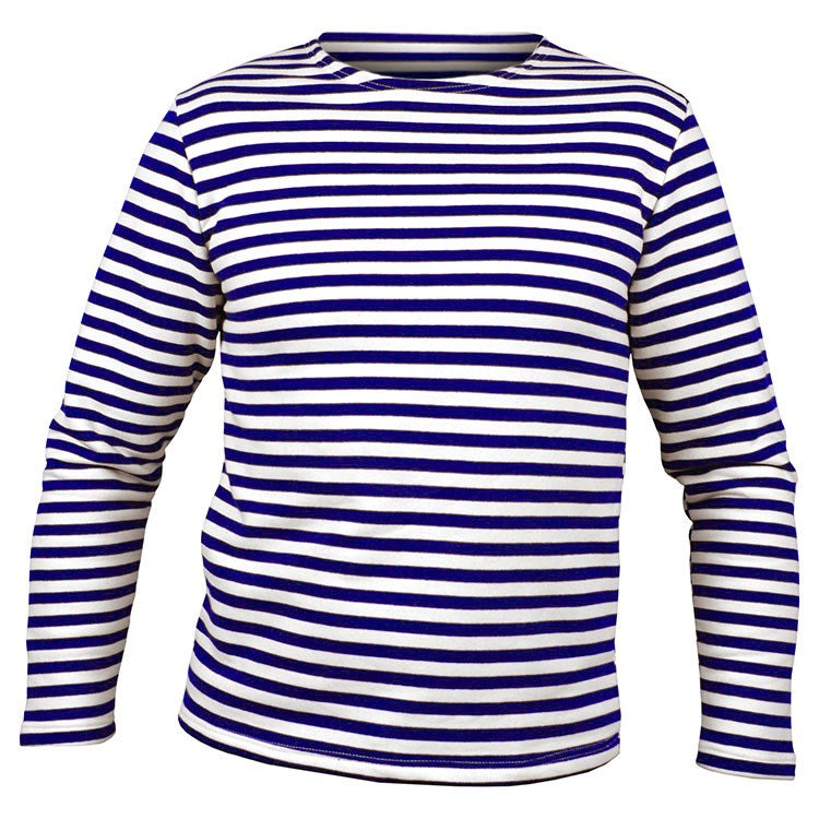 Camiseta marinera de invierno, manga larga, azul oscuro, 100% algodón 300 g/m²