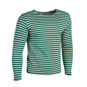 Camiseta marinera de manga larga verde y blanco en algodón