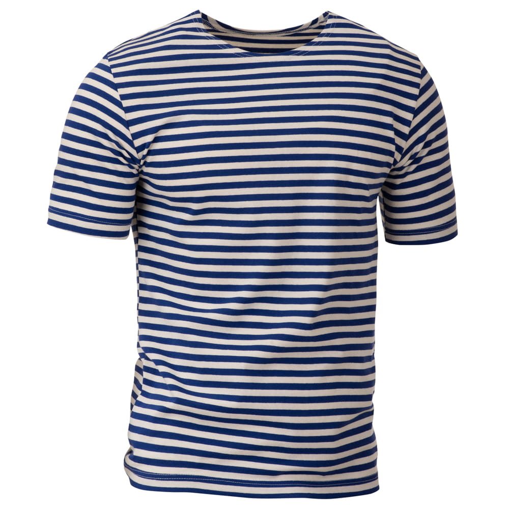 Camiseta marinera MARINE de manga corta en rayas azul claro