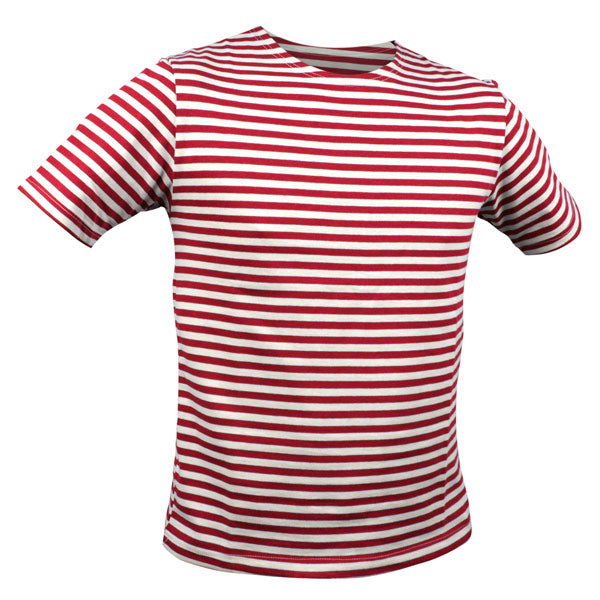 Camiseta marinera MARINE roja de manga corta con rayas