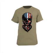 Camiseta con motivo USA de calavera barbuda